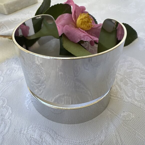 Silvertone Wide Cuff Bangle Bracelet Chic Women Party Vacation Jewelry Gift NEW - Picture 5 of 12